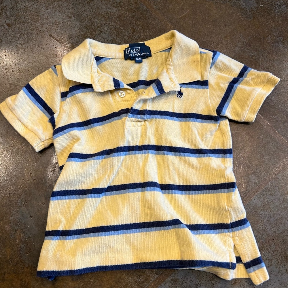 Polo by Ralph Lauren Kids Yellow and Navy Striped Polo